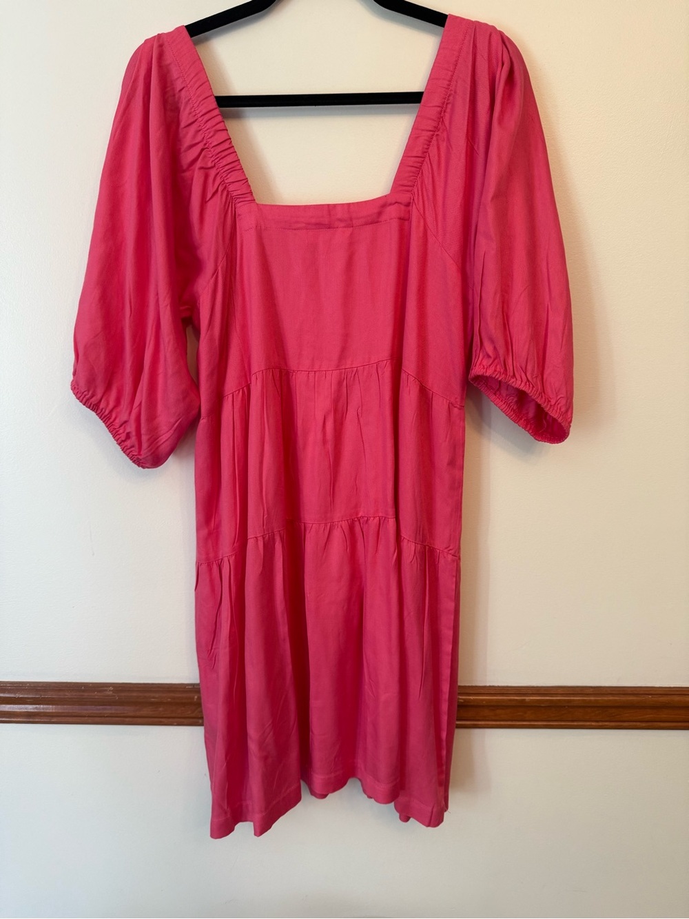 Beyond Words Raspberry Pink Puff Sleeve Dress - Picture 3 of 8